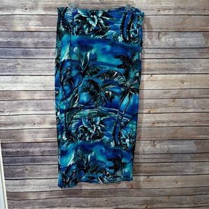 Vintage Jams World Womens Skirt Small Blue BALI Hawaiian Aloha Beach Wrap Sarong